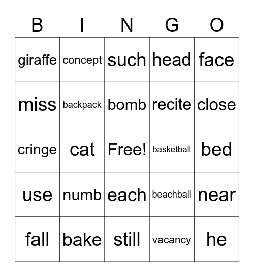 Unit 1 Review Bingo Card