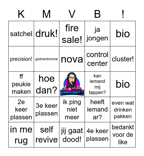 Kimmie Bingo Card