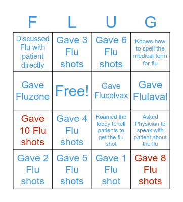 FLU-GO Bingo Card