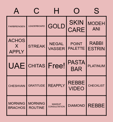 ACHOS BINGO! Bingo Card