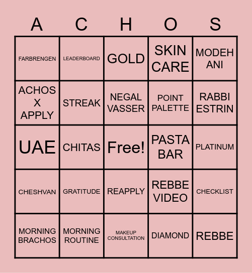 ACHOS BINGO! Bingo Card
