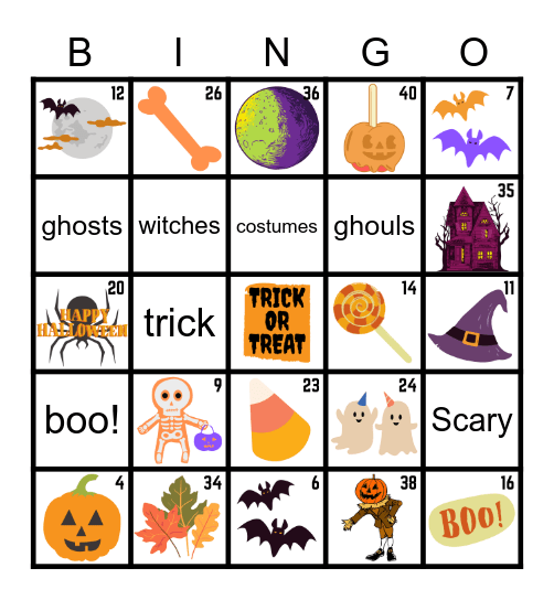 Spooky Bingo Card