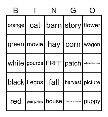 Pumpkin Patch Portland Bingo Card