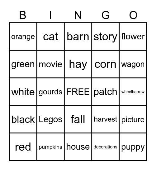 Pumpkin Patch Portland Bingo Card