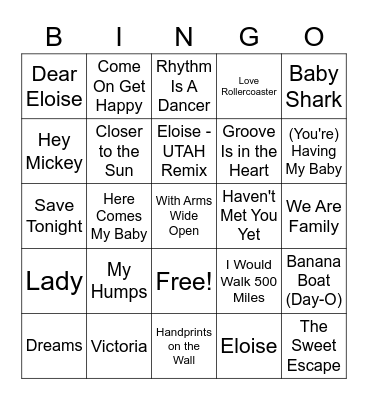 Baby Shower Fun Bingo Card