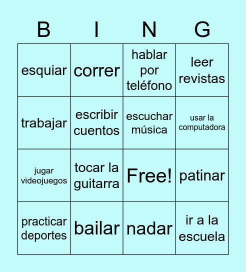 Capítulo 1A Vocabulario Bingo Card