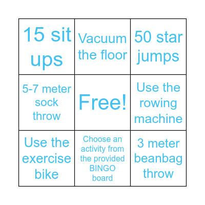 Elliott’s P.E. BINGO Card