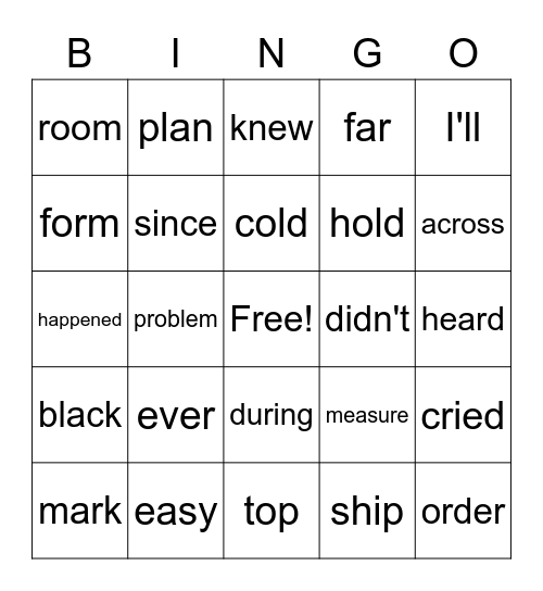 Fry-4th, 75-100 Bingo Card