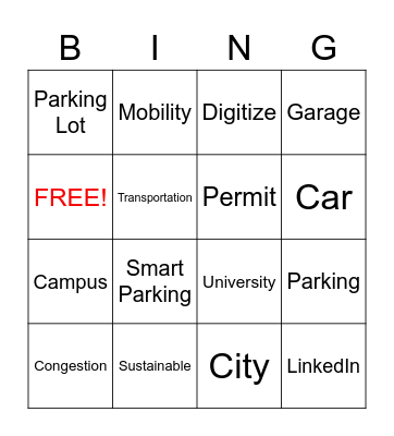 Spot Parking Bingo Card