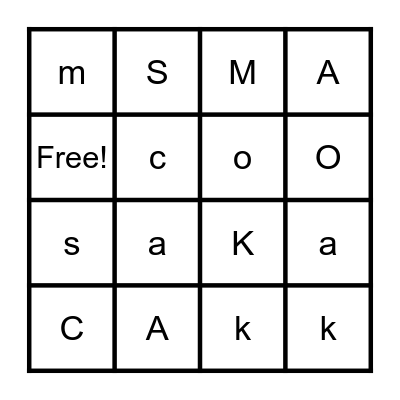 Alphabet Bingo Card