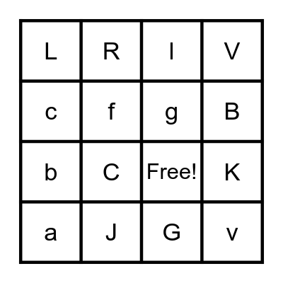 Alphabet Bingo Card