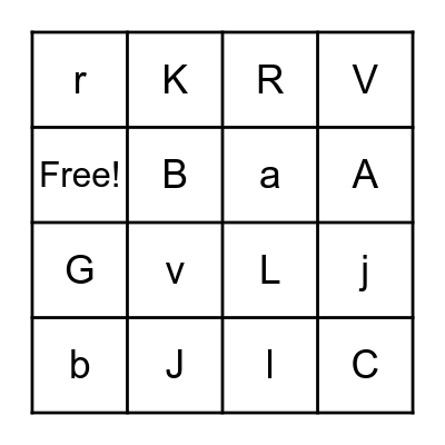 Alphabet Bingo Card