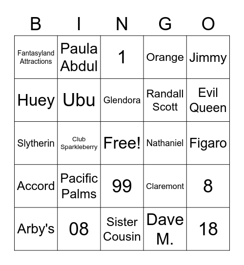 Trivia Bingo Card