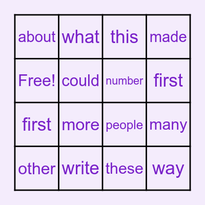 Channelle's Bingo Card