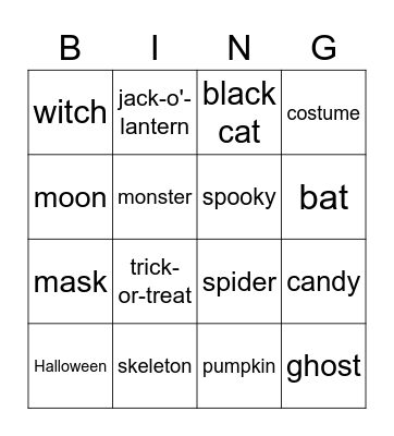 Happy Halloween! Bingo Card