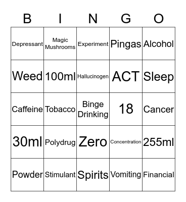 Smart Party Bingo Card