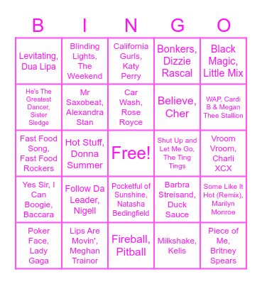 Wanna Pizza Me? 21/10 Bingo Card