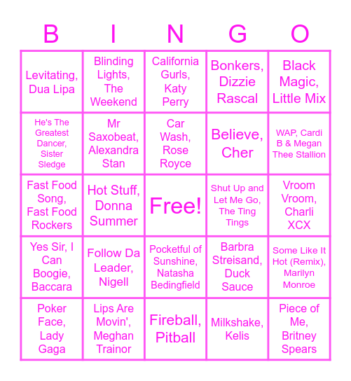 Wanna Pizza Me? 21/10 Bingo Card