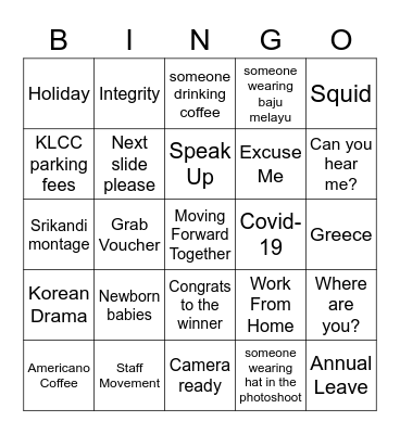 RGP Q3 Engagement Bingo Card