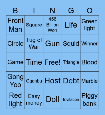 #FASquidGamesAndChill Bingo Card