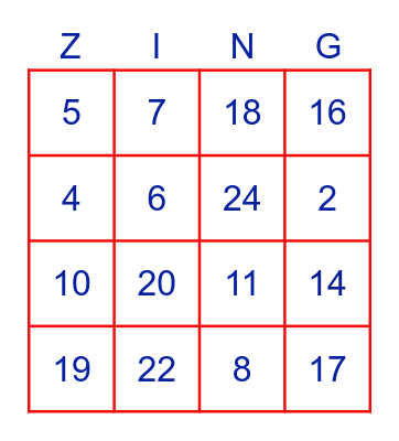 Meezing Muziek Bingo 91 Bingo Card