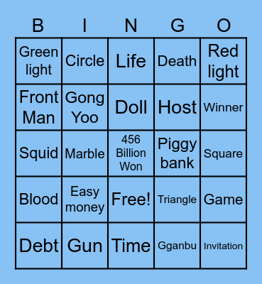 #FASquidGamesAndChill2021 Bingo Card
