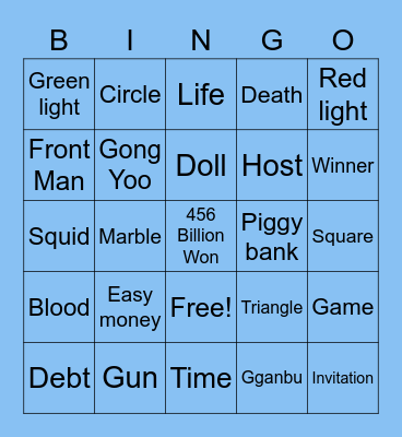 #FASquidGamesAndChill2021 Bingo Card