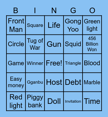 #FASquidGamesAndChill2021 Bingo Card