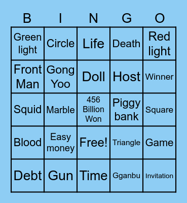 #FASquidGamesAndChill2021 Bingo Card