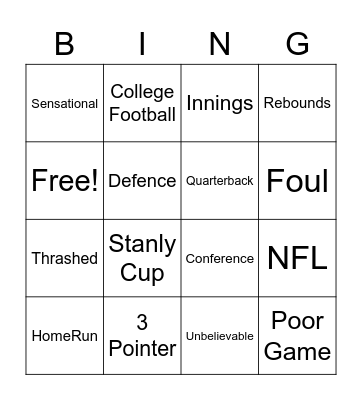 Churchy Bingo Card