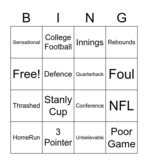 Churchy Bingo Card