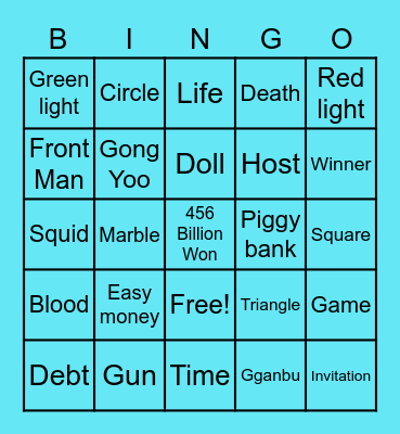 #FASquidGamesAndChill2021 Bingo Card