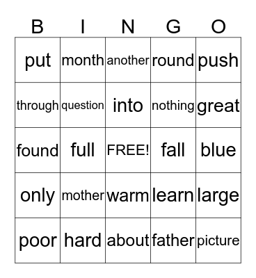 I can SPY ....... Bingo Card