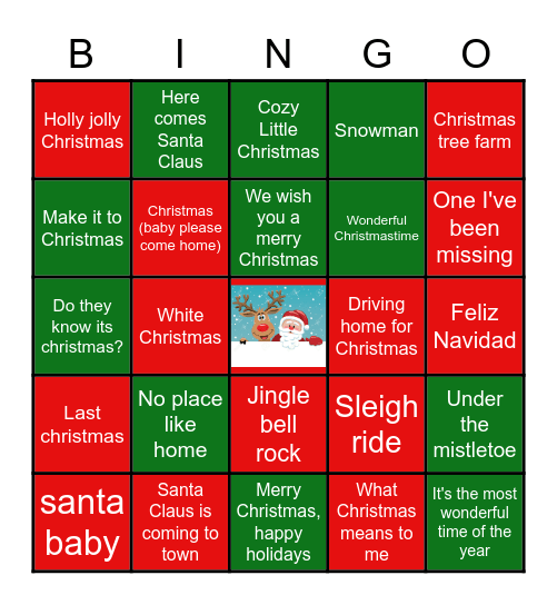Christmas song bingo! Bingo Card