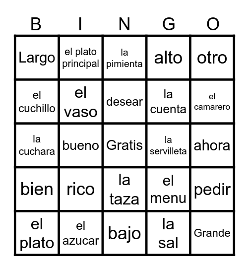 Chapter 5B personal id and table Bingo Card