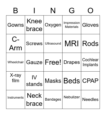 Medical Sales Reps Bingo Card