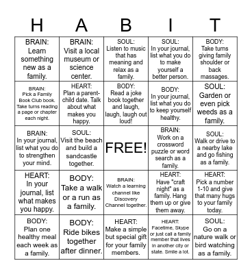 #7 Sharpen the Saw Bingo Card