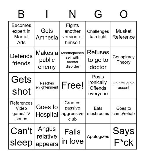 Angus Bingo Card