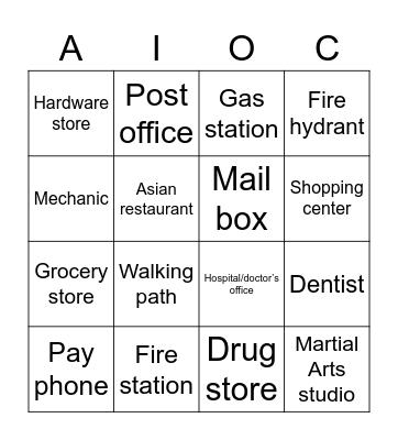 Community Bingo Card