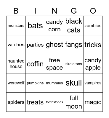 Halloween Bingo (yayyyy!) Bingo Card