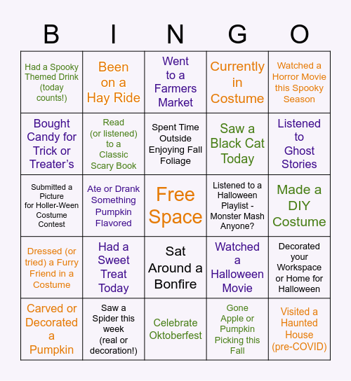 Holler-Ween Bingo! Bingo Card
