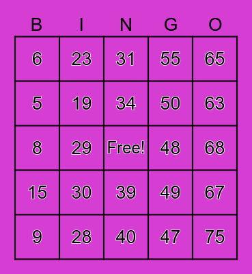 Rutherford Candy Corn Bingo Card