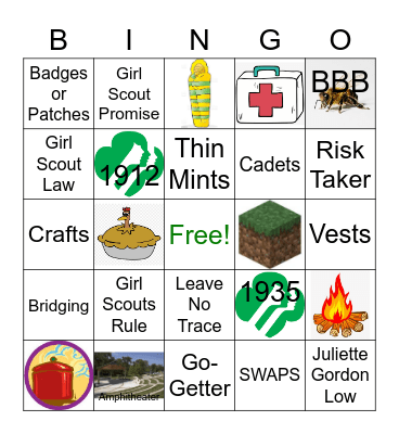 Girl Scouts!! Bingo Card