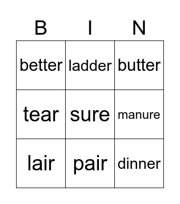 Phonics Bingo! Bingo Card