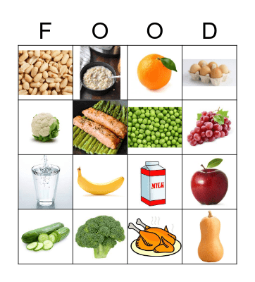 FOOD BINGO Card