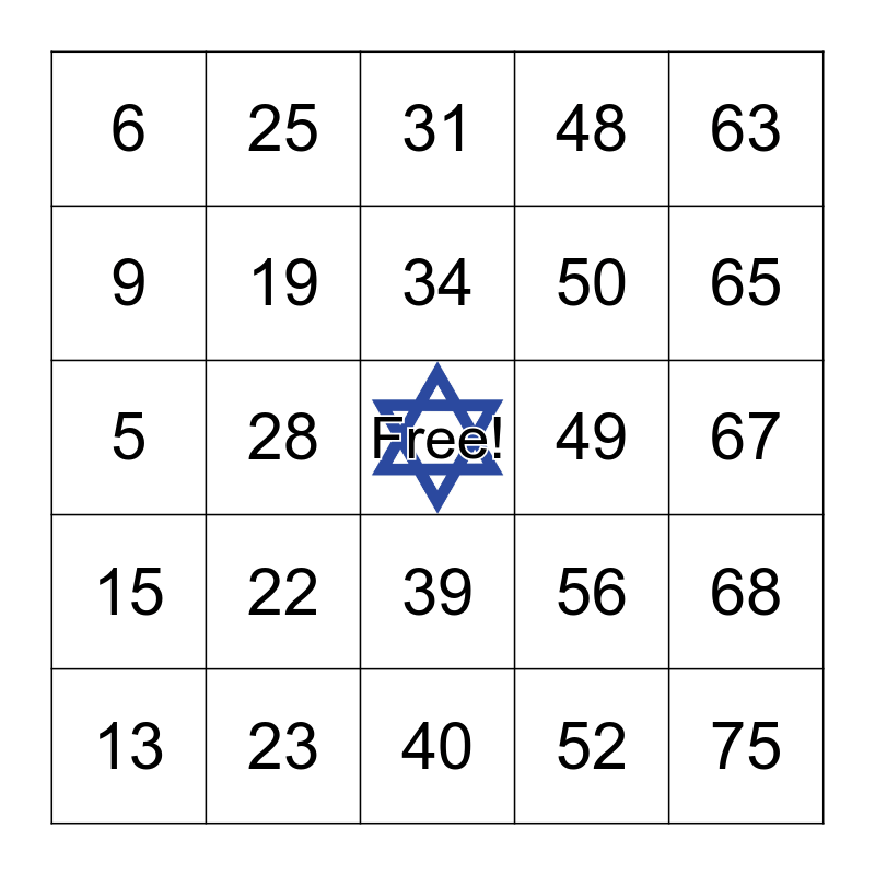 Family Fun Day Bingo! Bingo Card