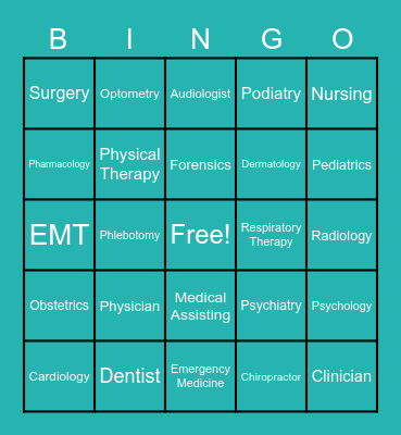 Med Bingo Card