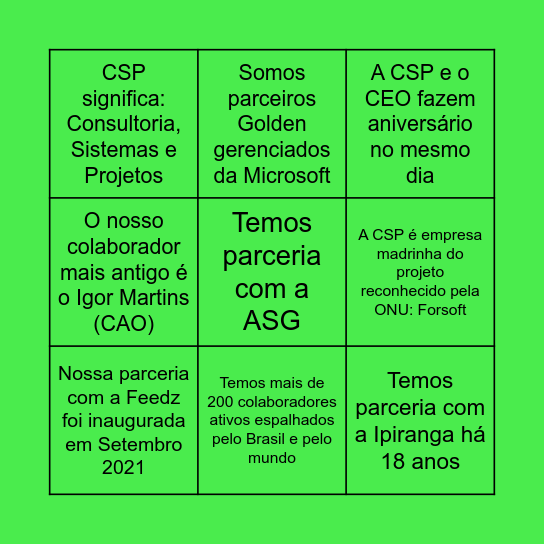 Aniversário CSP Bingo Card