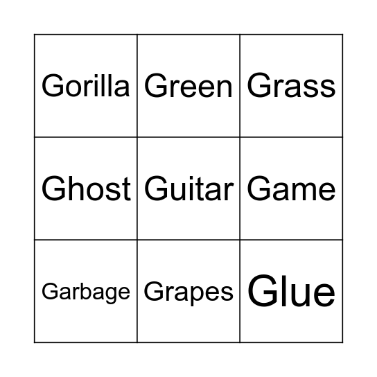 Damon - /g/ Bingo Card