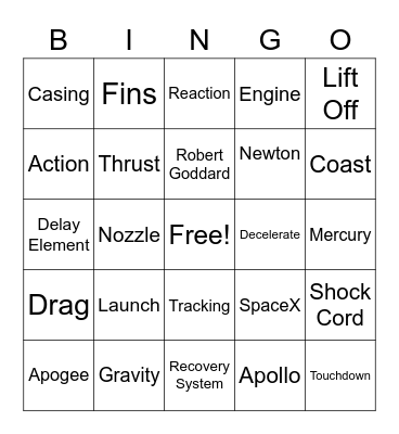 ROCKET BINGO Card